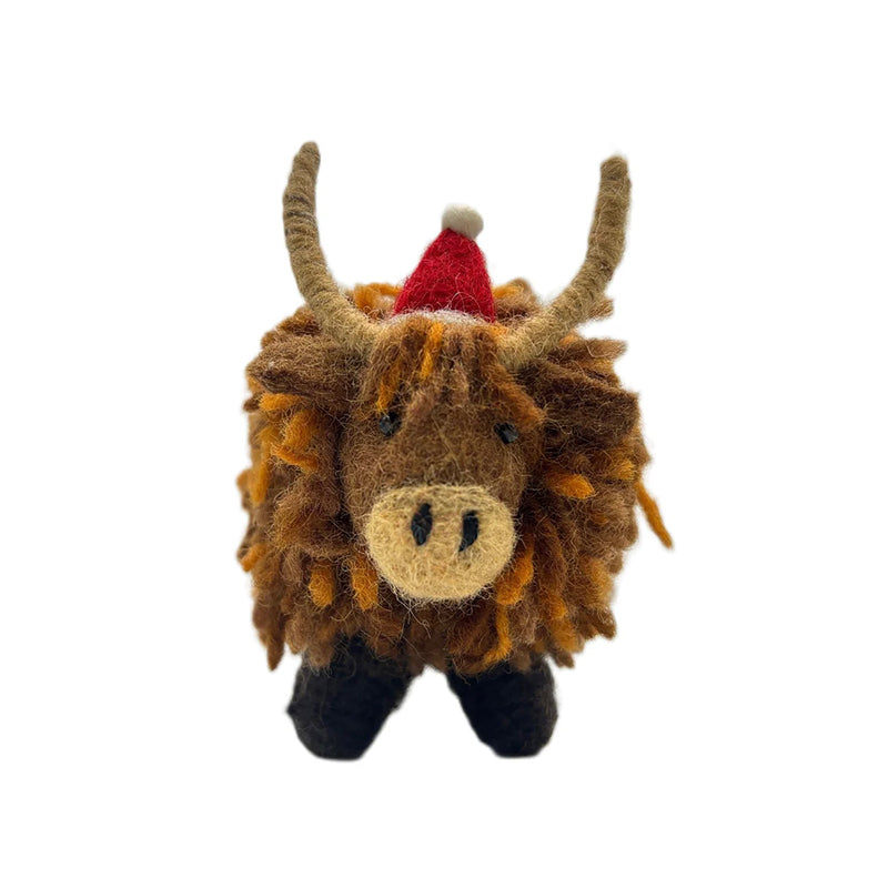 Felt Highland Cow Christmas Tree Decoration