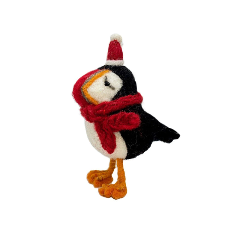 Felt Christmas Puffin Tree Decoration
