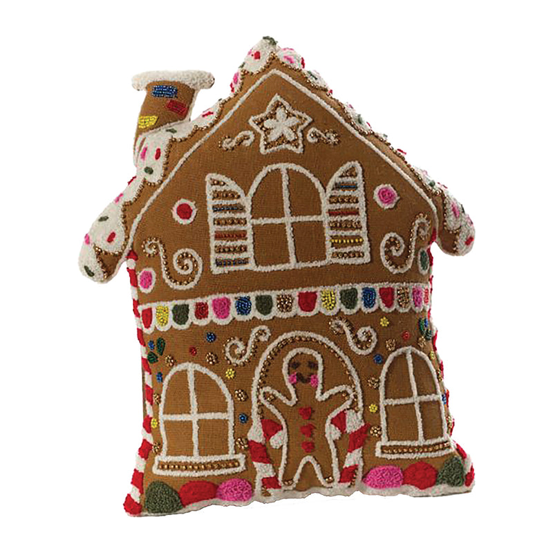 Festive Gingerbread House Cushion – 40x38cm