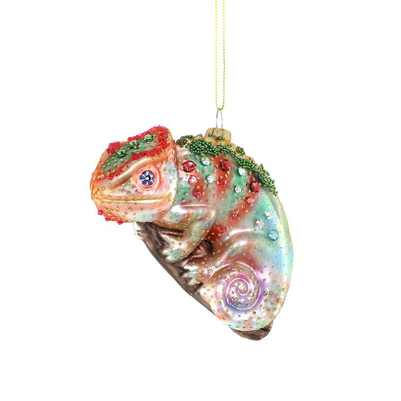 Glass Rainbow Iguana Christmas Tree Decoration