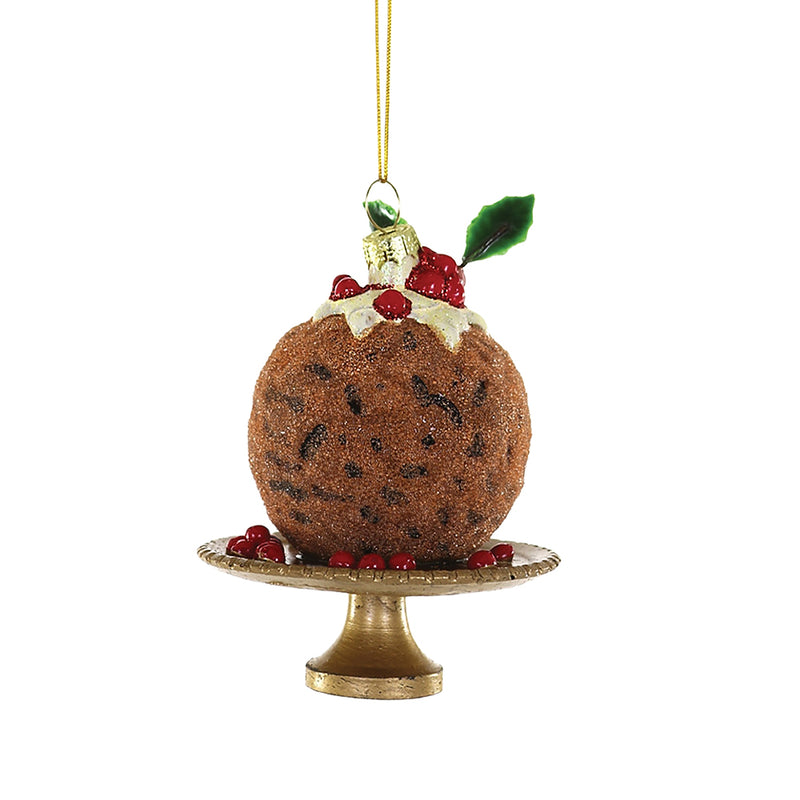 Magnificent Glass Christmas Pudding on Stand - 12cm
