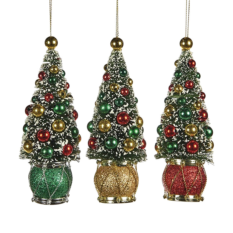 Glittered Bauble Christmas Tree Decoration - Choice of 3 - 15cm