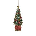 Glittered Bauble Christmas Tree Decoration - Choice of 3 - 15cm