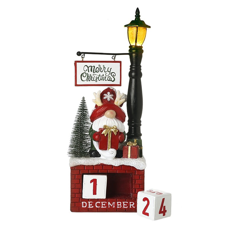 Gonk Countdown to Christmas with Light-Up Lamp Post
