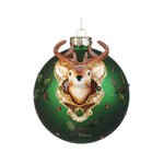 Ornate 3D Reindeer Head Holly Christmas Tree Decoration - Choice of 2 - 12cm