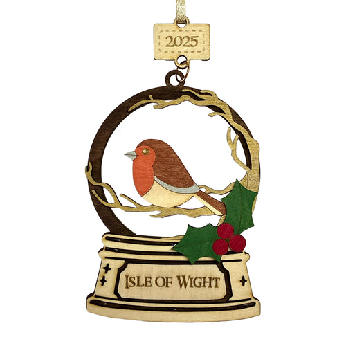 Isle of Wight Wooden Robin Souvenir Decoration
