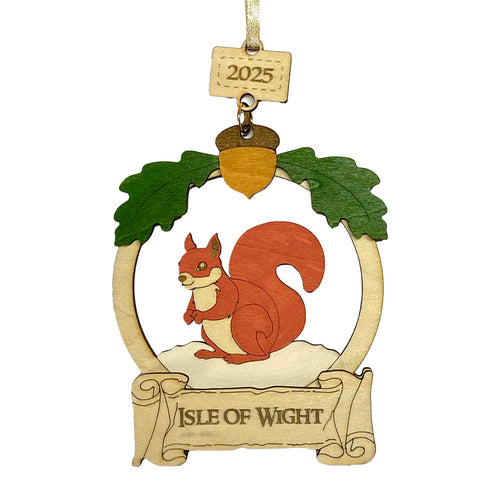 Isle of Wight Wooden Squirrel Souvenir Decoration