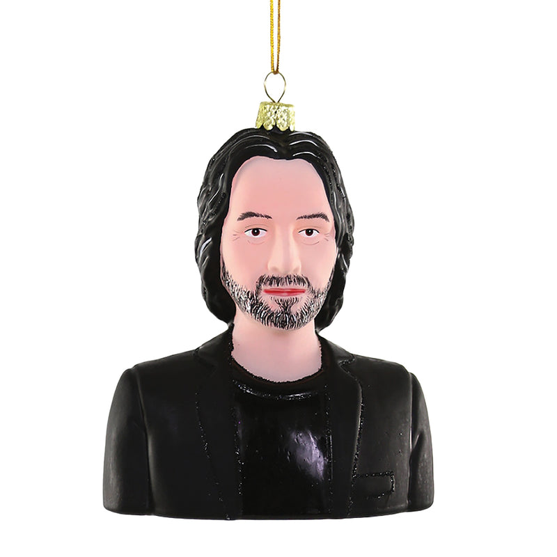 Glass Keanu Reeves Christmas Tree Decoration