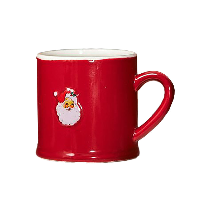 Red Stoneware Santa Mug