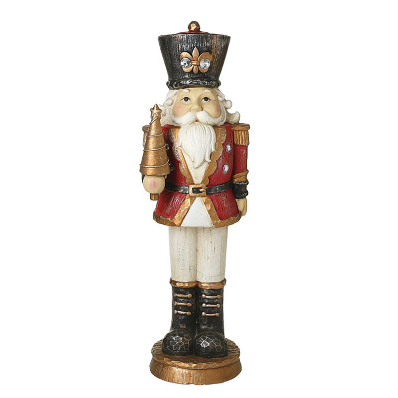 Large Red and Green Regal Nutcracker with Tree – 68cm