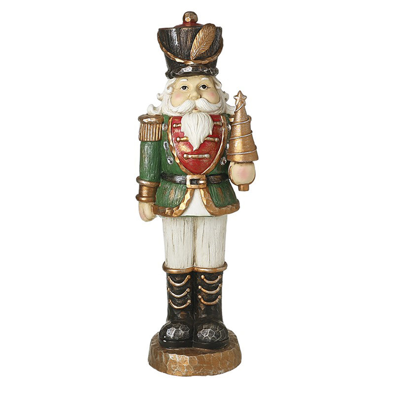 Large Red and Green Regal Nutcracker with Tree – 67.5cm