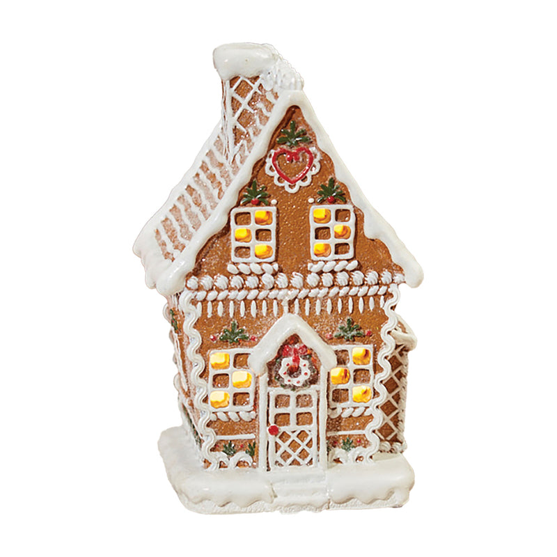 Light Up Iced Gingerbread House Decoration - 21cm