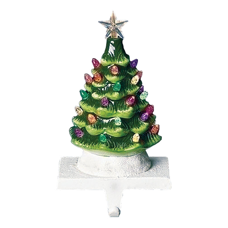 Light Up Retro Ceramic Christmas Tree Stocking Holder