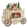 Light Up Wooden Christmas Carriage Scene – 25cm