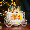 Light Up Wooden Christmas Carriage Scene – 25cm