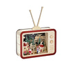 Light Up Wooden Santa’s Television Town Scene – 33cm