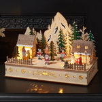 Light Up Santa’s Woodland Village Scene – 28cm