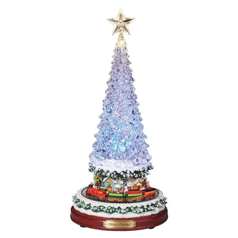 Light Up, Moving & Musical Christmas Tree with Train - 37cm