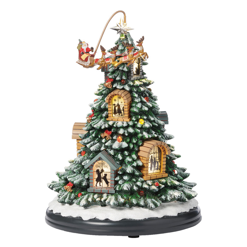 Light Up, Moving & Musical Silhouette Christmas Tree Decoration - 26.5cm