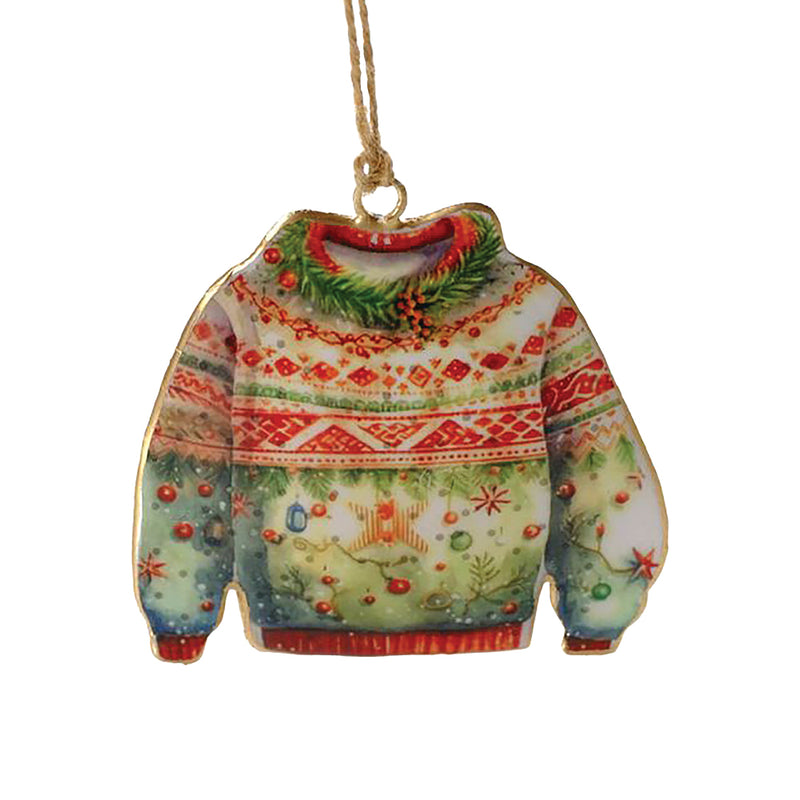 Metal Christmas Jumper Christmas Tree Ornament -10cm