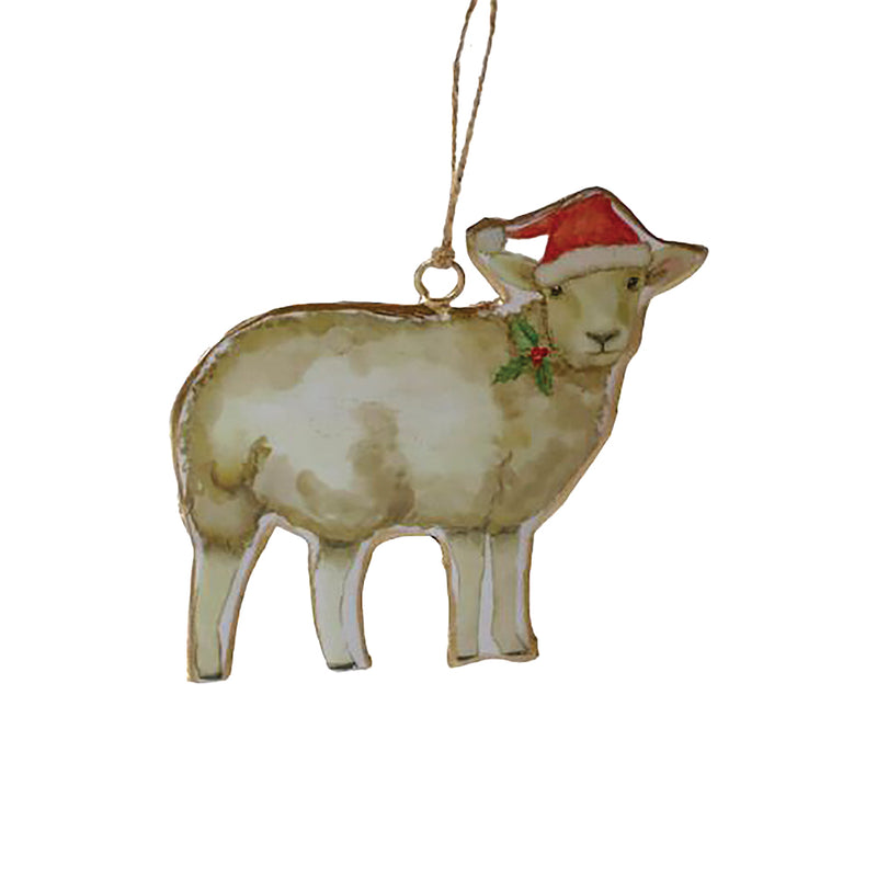 Metal Christmas Sheep Decoration - 10cm