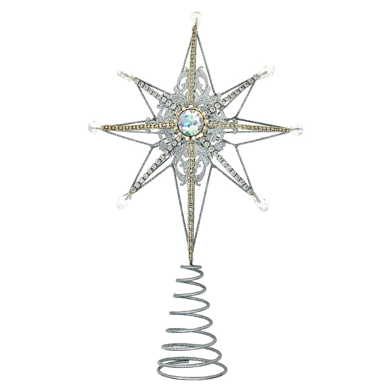 Metallic Jewelled Star Christmas Tree Topper