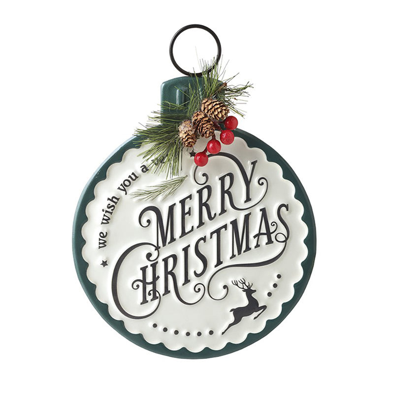 Metal "We Wish You a Merry Christmas" Wall Plaque - 30cm