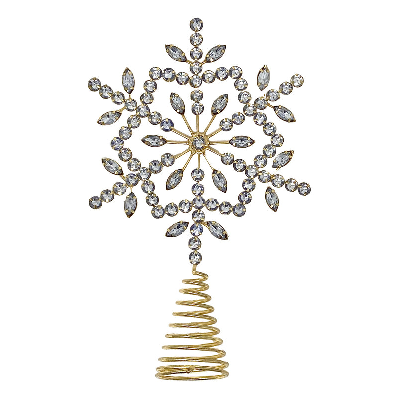 Metallic Jewelled Snowflake Tree Topper - 27cm