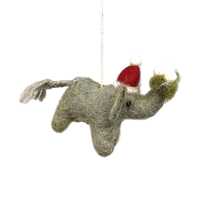 Mini Felt Elephant Christmas Tree Decoration