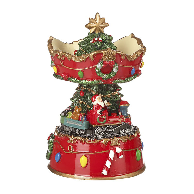 Musical Christmas Tree Carousel with Santa Train – 13cm
