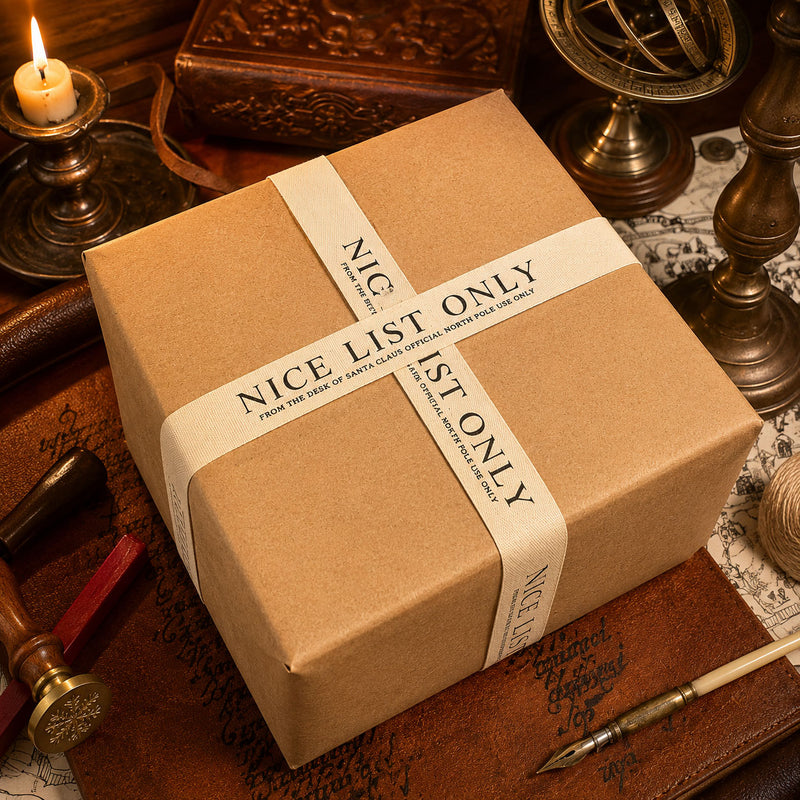 Nice List Only Christmas Ribbon – Natural Cotton Gift Wrap Ribbon (2m ...