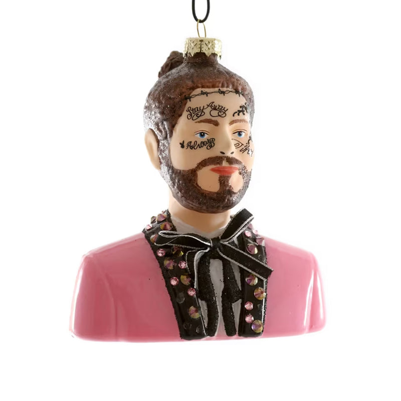 Post Malone Glass Christmas Tree Decoration – 13cm