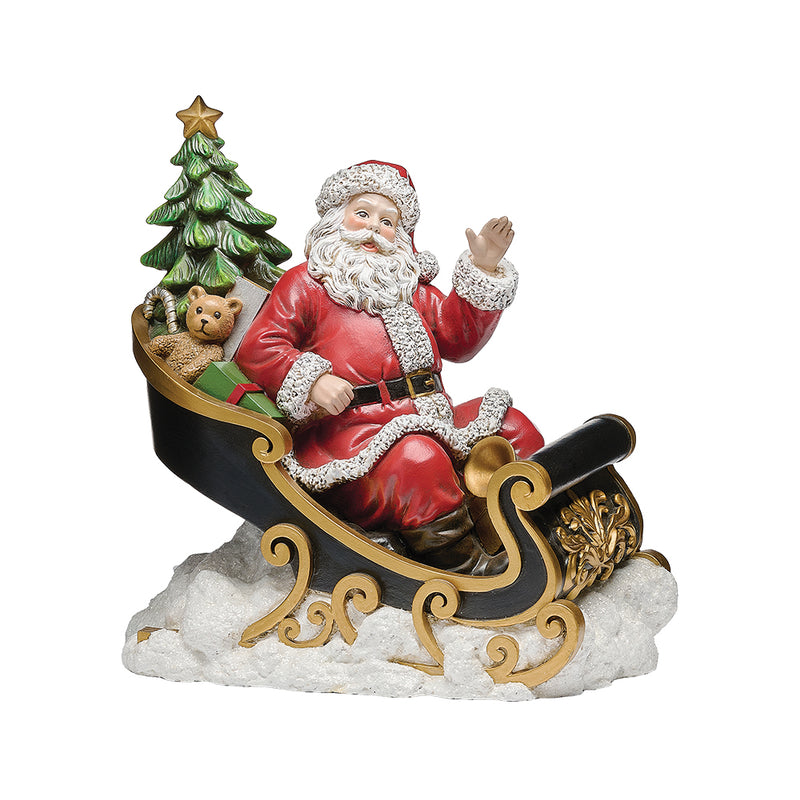 Resin Santa in Sleigh Ornament – 26cm