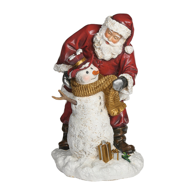 Santa Building Snowman Figurine – 28cm