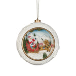 Santa Carved Scenic Hanging Ornaments – Choice of 2