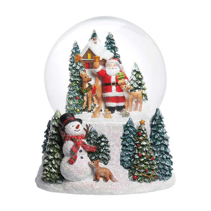 Santa Claus & Woodland Animals Snow Globe