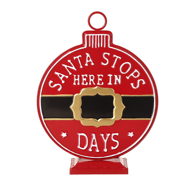Santa Stops Here Christmas Countdown Sign – 37cm
