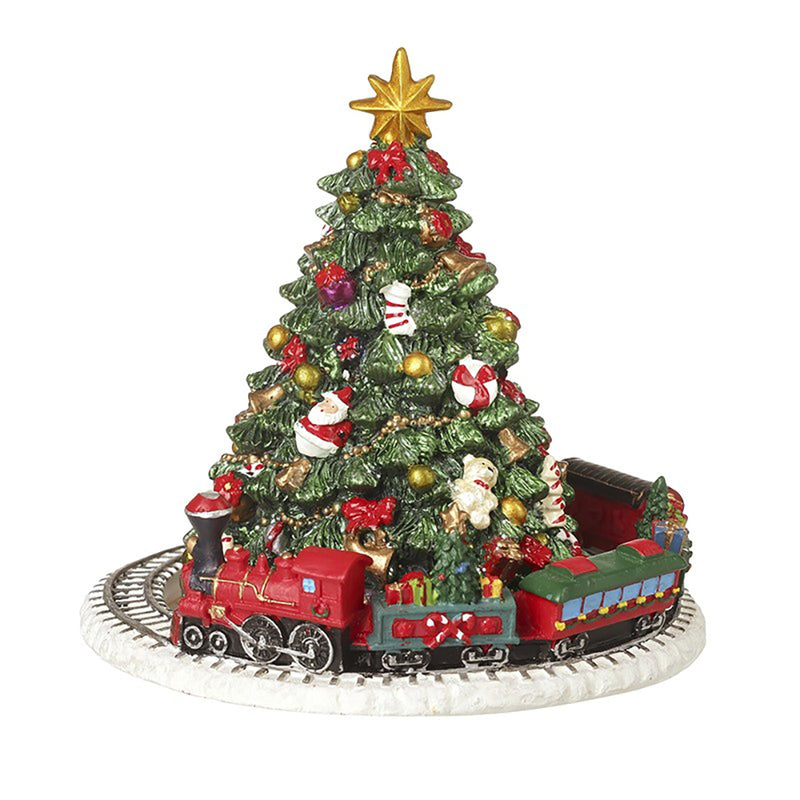 Santa’s Christmas Tree Express – 16cm Wind-Up Musical Ornament