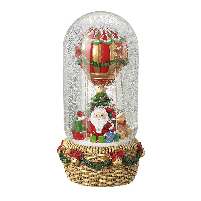 Santa’s Festive Hot Air Balloon Snow Globe – 23cm