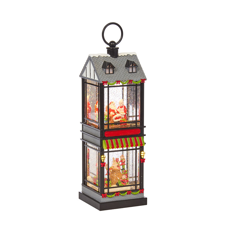 Santa’s Home Light Up Lantern – 33cm Festive House Scene Christmas Decoration