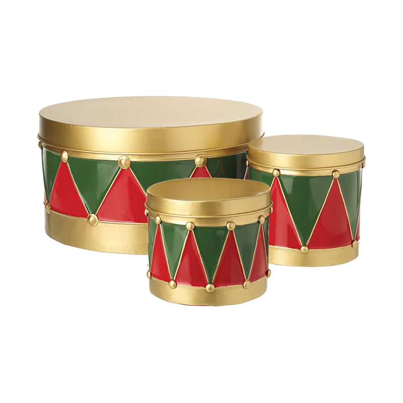 Set of 3 Christmas Drum Tins