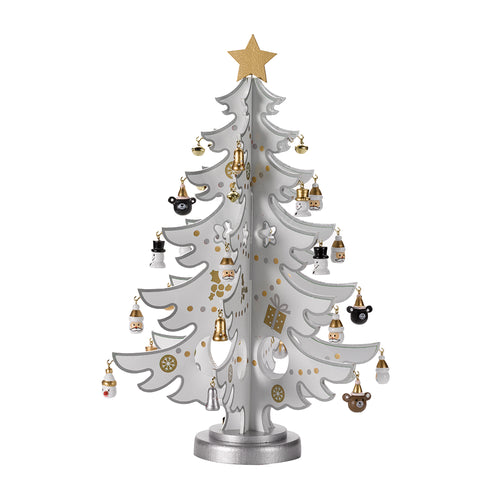 Decorative Christmas tree with ornaments on a white background