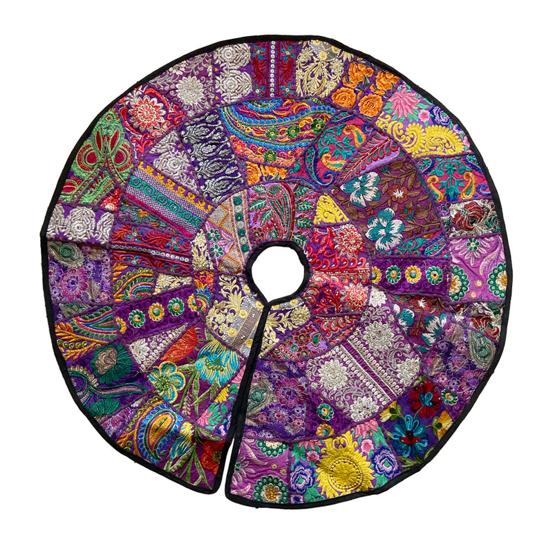 Handmade Patchwork Tree Skirt - Made From Real Sari Scraps (7 Choices)