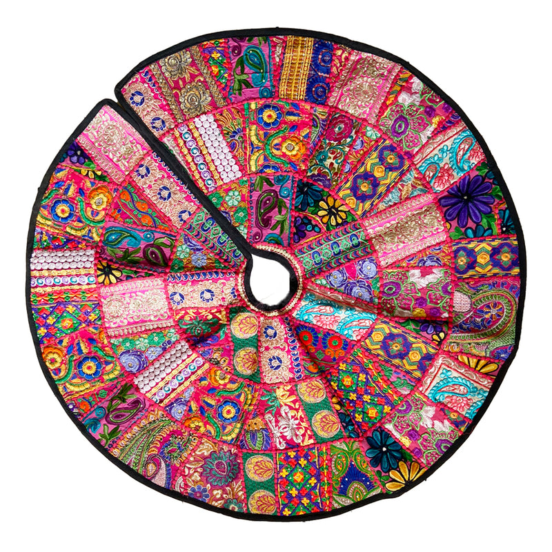 Handmade Patchwork Tree Skirt - Made From Real Sari Scraps (7 Choices)