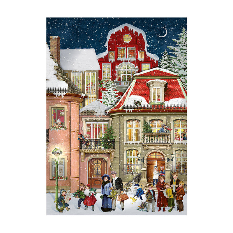 Victorian Christmas Town Scene Advent Calendar - 30cm