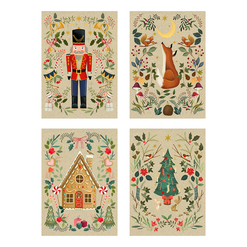 Wonderful Christmas Time Advent Cards – Eco-Friendly (Set of 4 Designs)