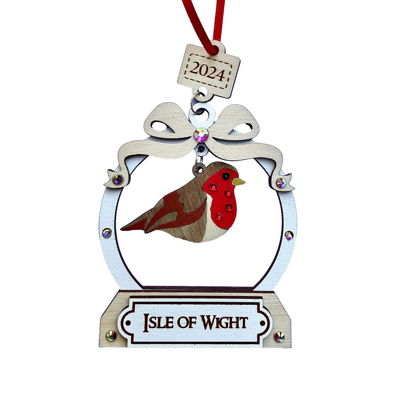 Isle of Wight Wooden Robin Souvenir Decoration