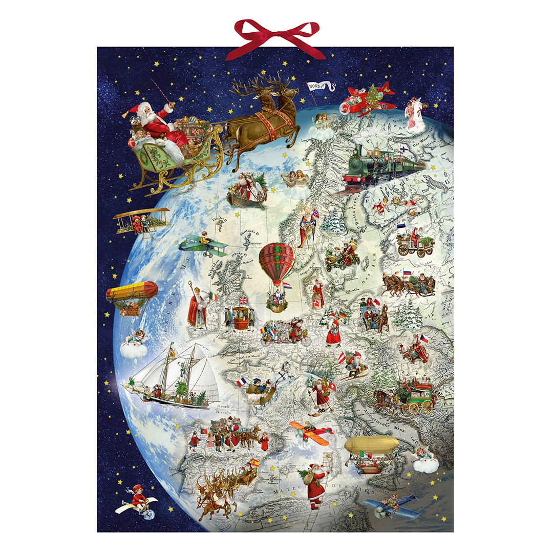 Antique Santa Map Large Advent Calendar The Christmas Imaginarium