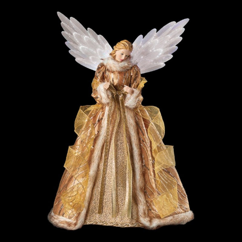 Beautiful Gold Angel Tree Topper With light Up Wings - The Christmas Imaginarium
