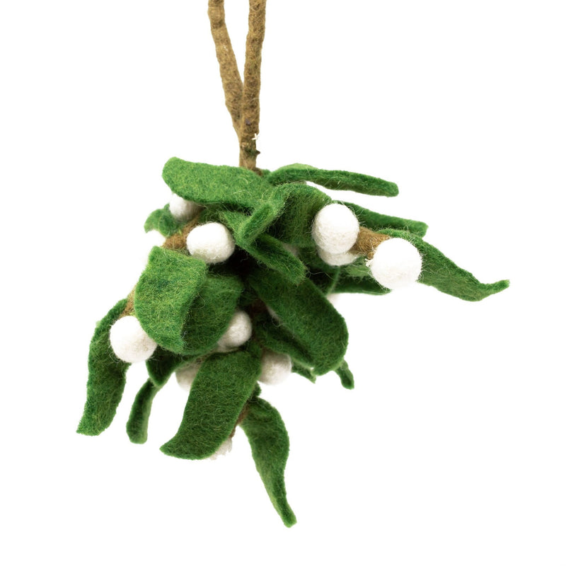 Bunch / Sprig of Felt Mistletoe – Handmade (24cm) - The Christmas Imaginarium